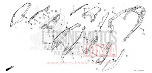 SIDE COVER/REAR CARRIER (1) CRF1100DN de 2022